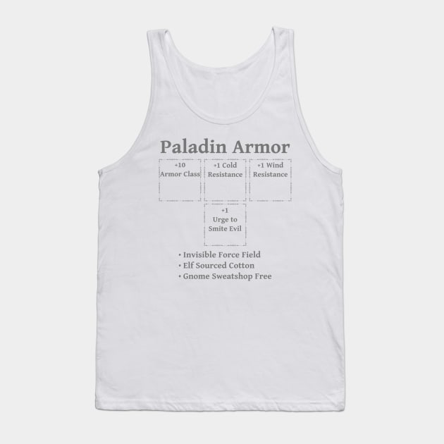 Paladin Armor: Role Playing DND 5e Pathfinder RPG Tabletop RNG Tank Top by rayrayray90